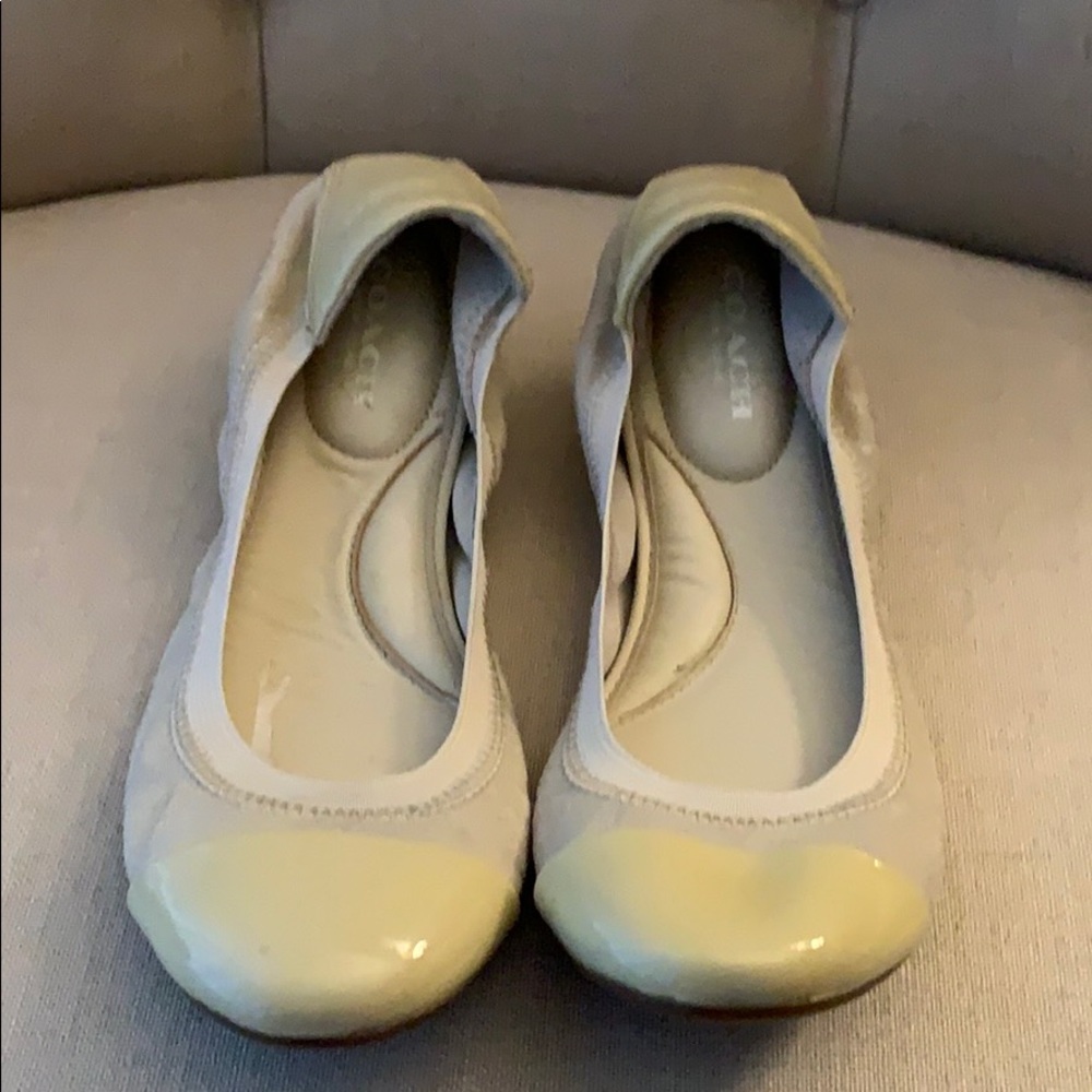Coach cream flats